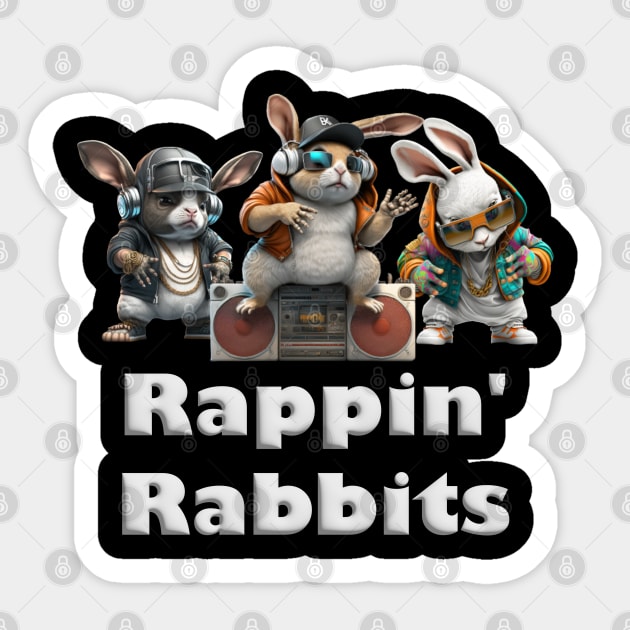 Rappin Rabbits v01 Sticker by Scrumptious